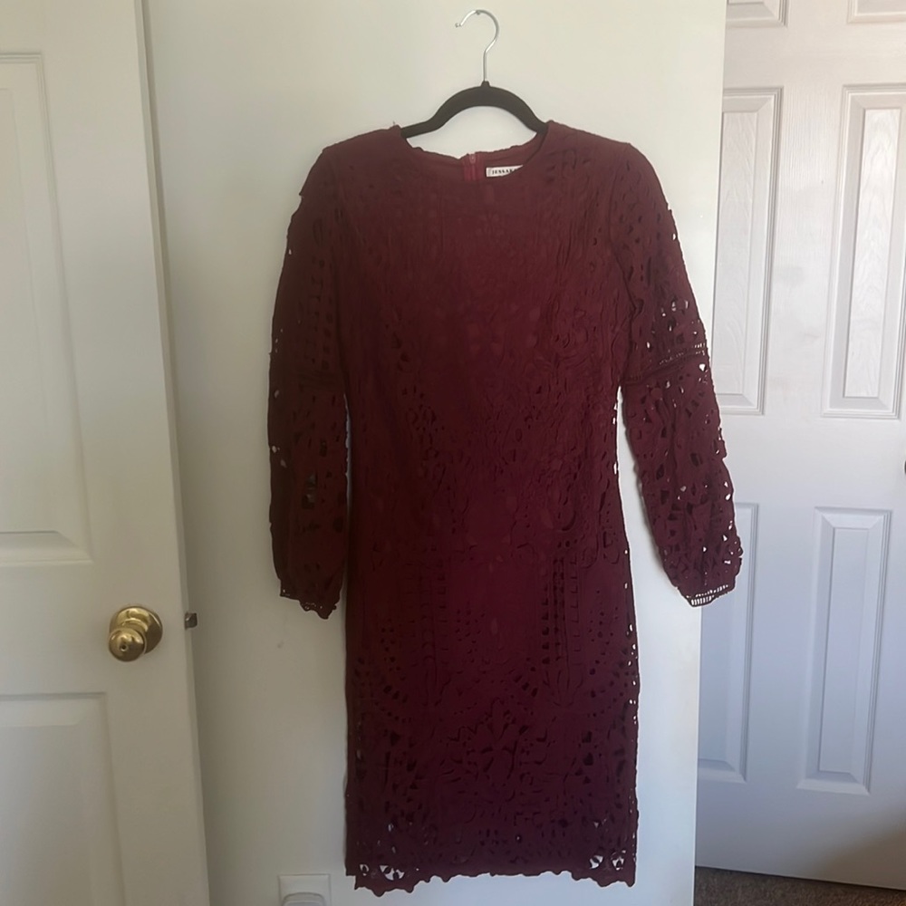 JessaKae Julia Lace Dress- long sleeved lace midi dress